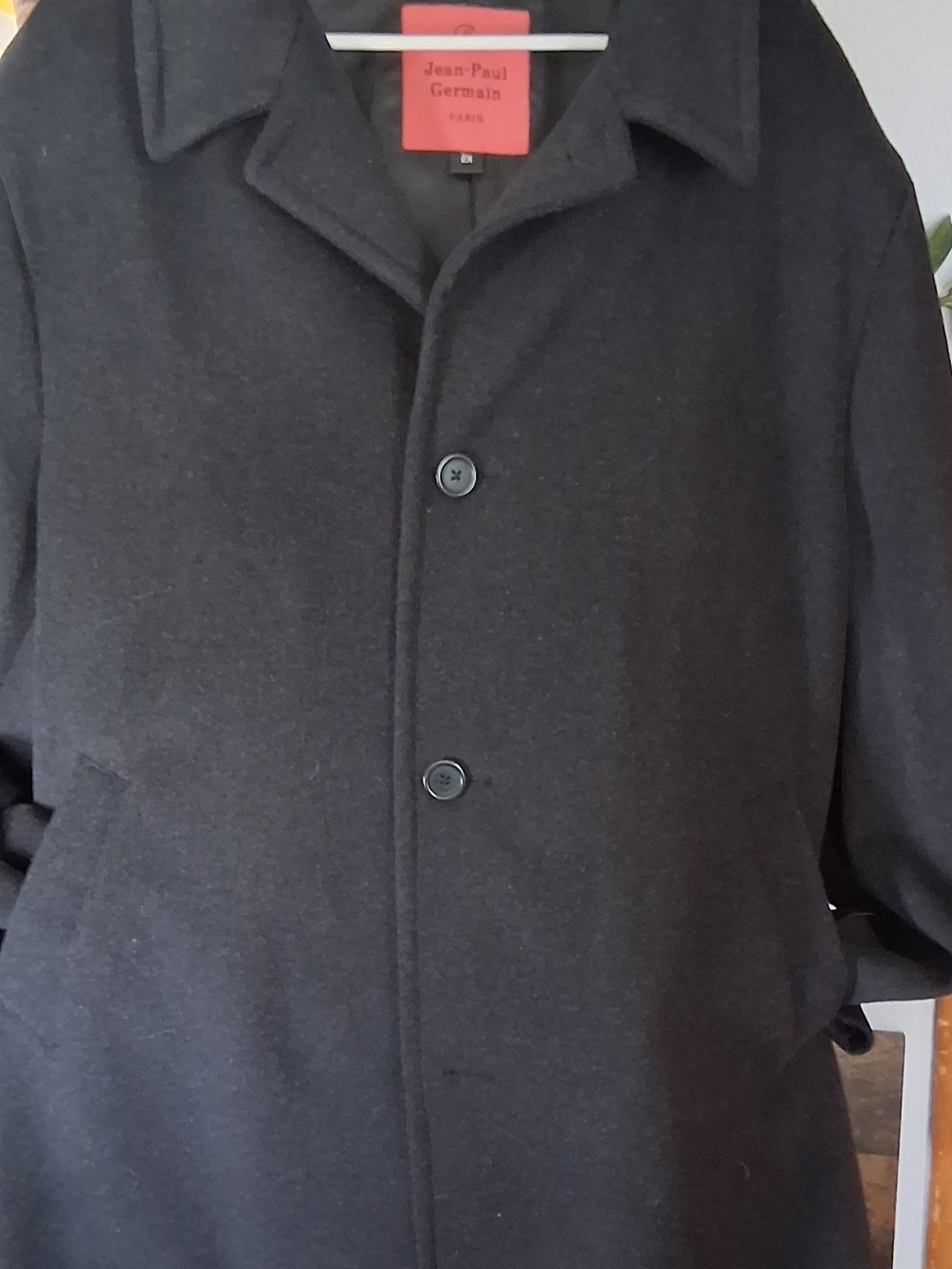 Jean-Paul Germain Men's Black Pea Coat